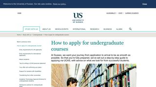 How to apply for undergraduate courses ... - University of Sussex
