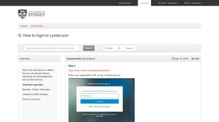 How to login to Lynda.com - Ask Us Now
