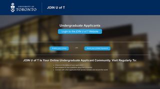 home - join.utoronto.ca - University of Toronto