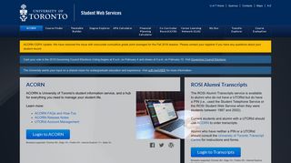 Student Web Services | University of Toronto