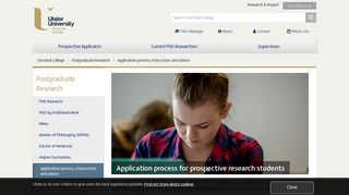 Application process for prospective research students - Ulster University
