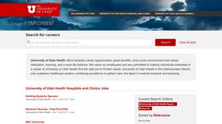 University of Utah Health Hospitals and Clinics - University of Utah Jobs