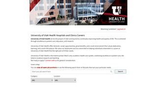 University of Utah Health Care | Careers Center | Welcome