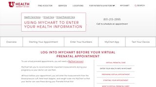 Using MyChart To Enter Your Health Information | University of Utah ...