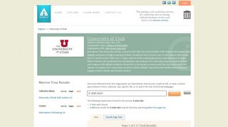 Archive-It - University of Utah