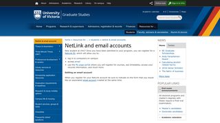 NetLink and email accounts - University of Victoria