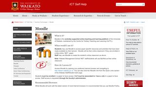 Moodle - ICT Self Help : University of Waikato