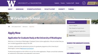Apply Now | UW Graduate School