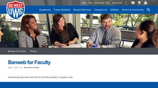UWG | Banweb for Faculty