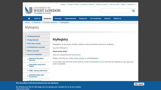 MyRegistry | University of West London