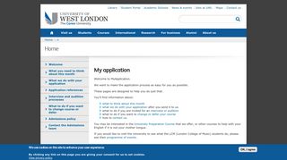 My application | University of West London