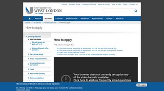 How to apply | Undergraduate courses | University of West London