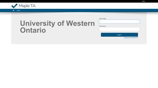 University of Western Ontario - Login