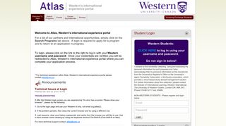 Atlas, Western's international experience portal - Symplicity