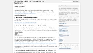 FAQs Students - Welcome to Blackboard 9.1 - Google Sites
