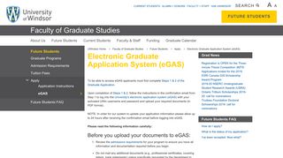 Graduate Studies Application - University of Windsor