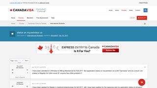 status on myuwindsor.ca - Canadavisa.com