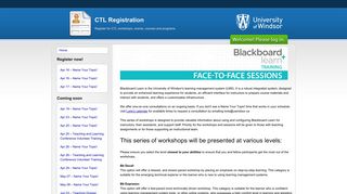 CTL Registration: Blackboard Learn Training Face-to-face Sessions ...