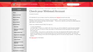 Check your Webmail Account - The University of Winnipeg