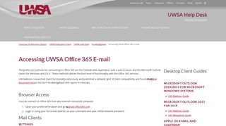 Accessing UWSA Office 365 E-mail | UWSA Help Desk - University of ...