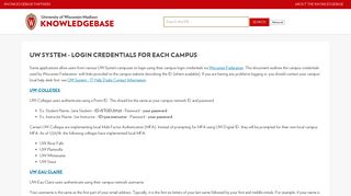 UW System - Login credentials for each campus - Kb.wisc.edu…