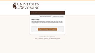 Sign In - Scholarships - University of Wyoming