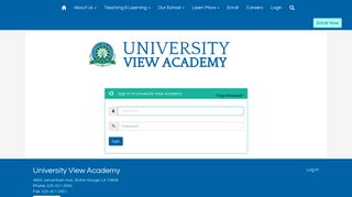 University View Academy - Site Administration Login