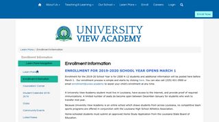 University View Academy - Enrollment Information