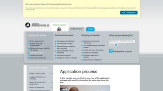 Application process - Universityadmissions.se