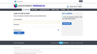 Login to your account - Univision Farmacia