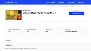 Univision MasterCard® Prepaid Card - Apply Online - Credit Cards