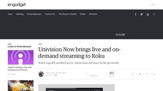 Univision Now brings live and on-demand streaming to Roku - Engadget