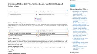 Univision Mobile Bill Pay, Online Login, Customer Support Information