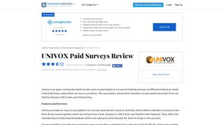 2019 UNIVOX Reviews: Paid Surveys - ConsumersAdvocate.org