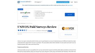 2019 UNIVOX Reviews: Paid Surveys - ConsumersAdvocate.org