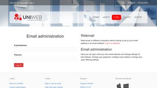 UniWeb E-postadmin - Trenger du å administrere e-postkontoen din?