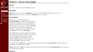 last(1): of last logged in users - Linux man page
