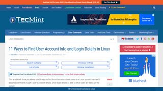 11 Ways to Find User Account Info and Login Details in Linux - Tecmint
