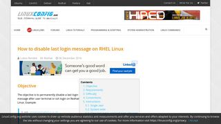 How to disable last login message on RHEL Linux - LinuxConfig.org