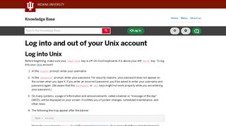 Log into and out of your Unix account