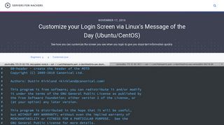Customize your Login Screen via Linux's Message of the Day (Ubuntu ...