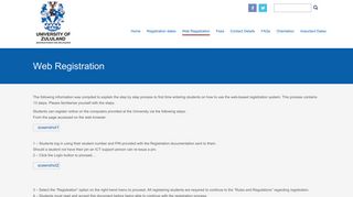 Web Registration – University of Zululand