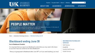 Blackboard ending June 30 | University of Nebraska at ... - UNK.edu