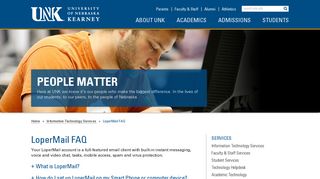 LoperMail FAQ | University of Nebraska at Kearney - UNK.edu