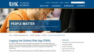 Logging into Outlook Web App (OWA) | UNK - UNK.edu