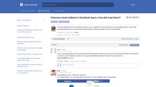 Unknown email address in facebook log-in, how did it get there ...