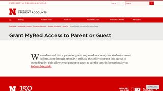 Grant MyRed Access to Parent or Guest | Student Accounts | Nebraska