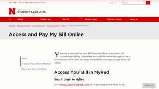 Access and Pay My Bill Online | Student Accounts | Nebraska