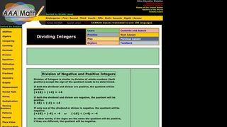 Division with Negative and Positive Integers - AAA Math