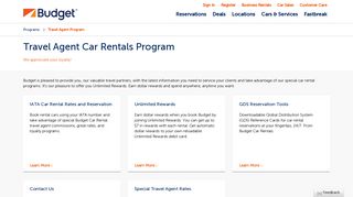 Travel Agent Car Rentals Program | Budget Car Rental